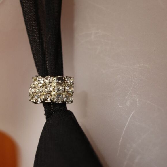 Dress Barn Y2K Black Formal Homecoming Prom Vintage Slim Dress Whimsy Goth LG - Picture 7 of 15